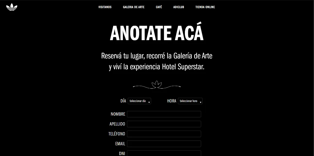 Anotate Acá - Hotel Superstar Registration Form